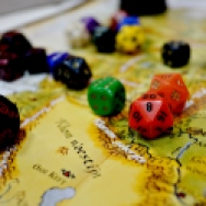We love these style maps and these dice. Those are the bones of our board game passion.